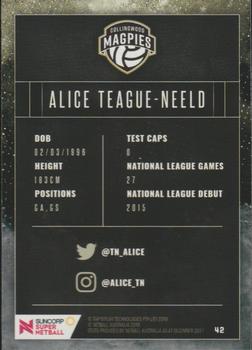 2018 Tap 'N' Play Suncorp Super Netball #42 Alice Teague-Neeld Back